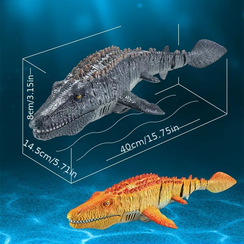 Interactive 2.4Ghz Remote Control Mosasaur Toy with Dual Propellers, USB Rechargeable, Durable ABS Toy Ideal Family Fun Gift