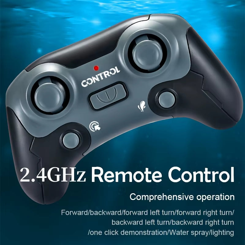 Interactive 2.4Ghz Remote Control Mosasaur Toy with Dual Propellers, USB Rechargeable, Durable ABS Toy Ideal Family Fun Gift